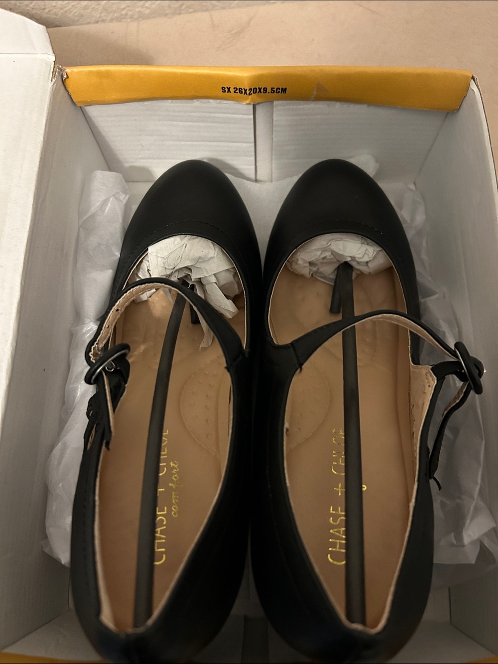 Chase + Chloe Black Mary Jane Mid Heel Dress Pump - w/ Box - Picture 7 of 12